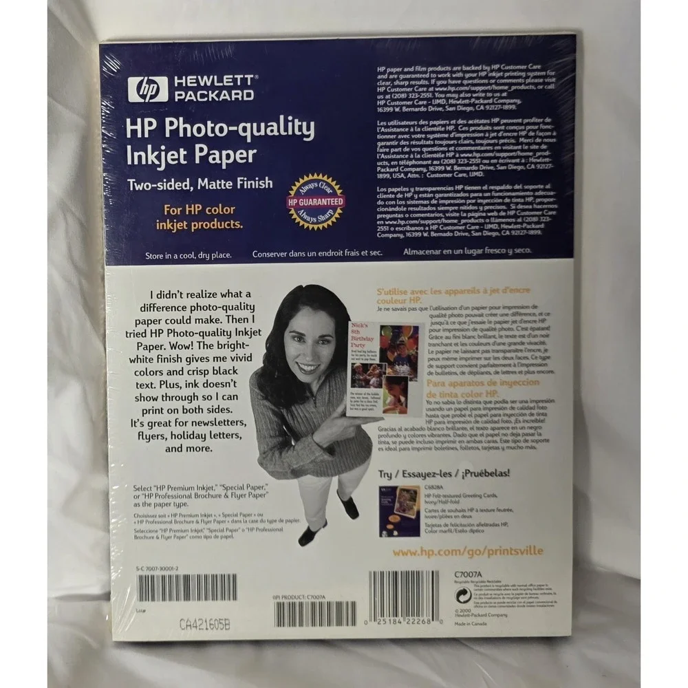 HP Photo Quality Inkjet Paper Two-Sided Matte 100 8.5 x 11 C7007A